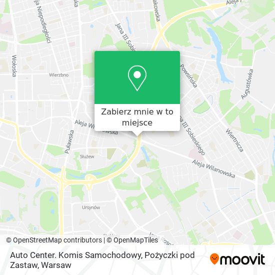 Mapa Auto Center. Komis Samochodowy, Pożyczki pod Zastaw