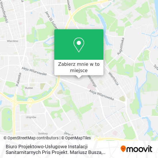 Mapa Biuro Projektowo-Usługowe Instalacji Sanitarnitarnych Pris Projekt. Mariusz Busza