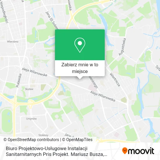 Mapa Biuro Projektowo-Usługowe Instalacji Sanitarnitarnych Pris Projekt. Mariusz Busza