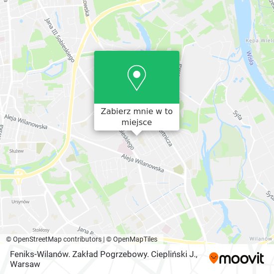 Mapa Feniks-Wilanów. Zakład Pogrzebowy. Ciepliński J.