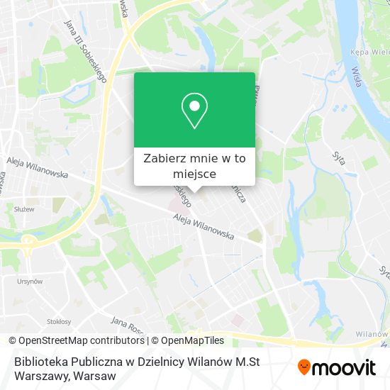 Mapa Biblioteka Publiczna w Dzielnicy Wilanów M.St Warszawy