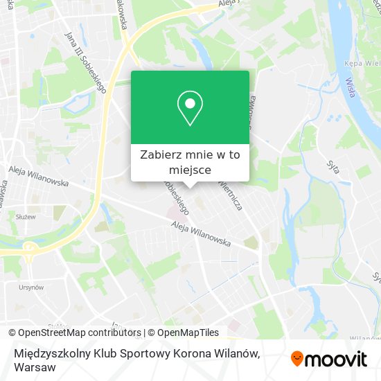 Mapa Międzyszkolny Klub Sportowy Korona Wilanów