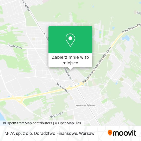 Mapa \F A\ sp. z o.o. Doradztwo Finansowe