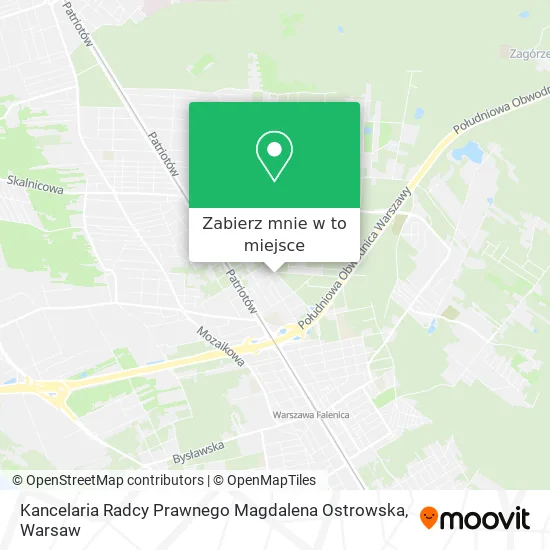 Mapa Kancelaria Radcy Prawnego Magdalena Ostrowska