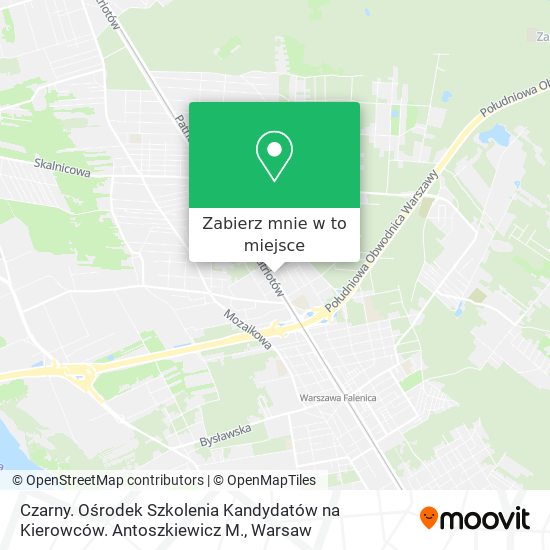 Mapa Czarny. Ośrodek Szkolenia Kandydatów na Kierowców. Antoszkiewicz M.