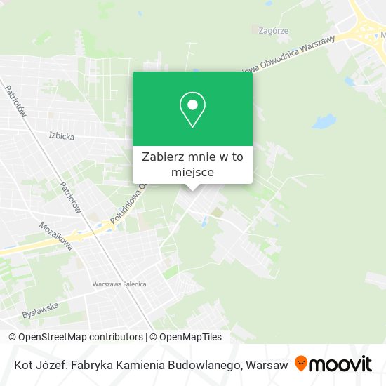 Mapa Kot Józef. Fabryka Kamienia Budowlanego