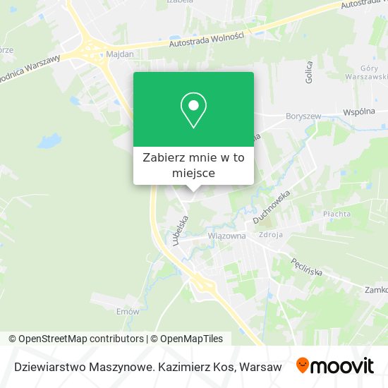 Mapa Dziewiarstwo Maszynowe. Kazimierz Kos