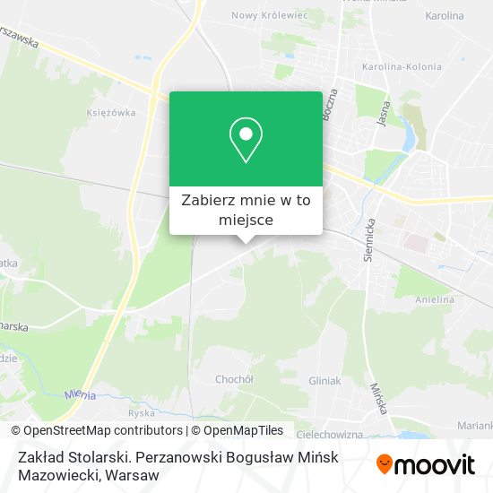 Mapa Zakład Stolarski. Perzanowski Bogusław Mińsk Mazowiecki