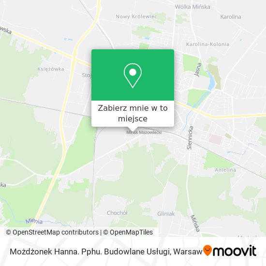 Mapa Możdżonek Hanna. Pphu. Budowlane Usługi