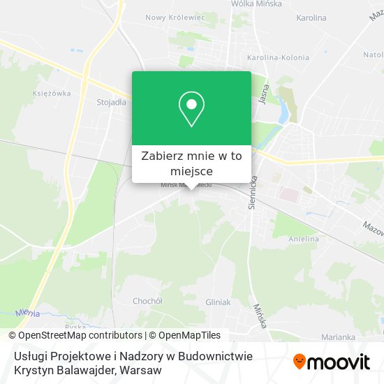 Mapa Usługi Projektowe i Nadzory w Budownictwie Krystyn Balawajder