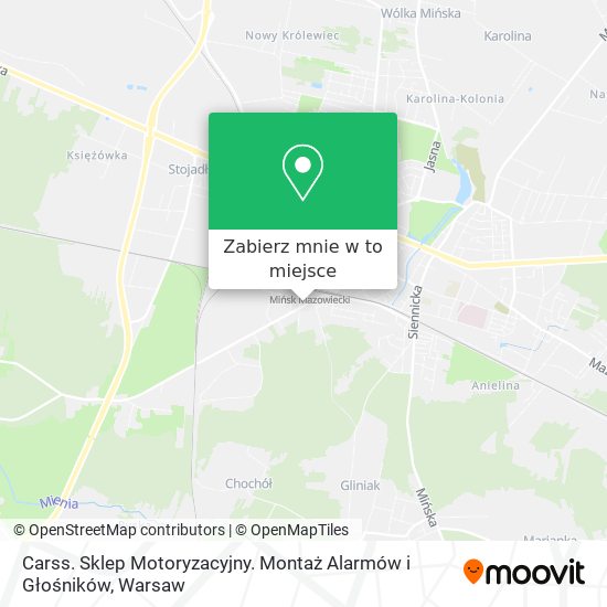 Mapa Carss. Sklep Motoryzacyjny. Montaż Alarmów i Głośników