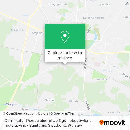 Mapa Dom-Instal. Przedsiębiorstwo Ogólnobudowlane, Instalacyjno - Sanitarne. Swatko K.