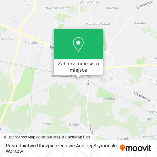 Mapa Pośrednictwo Ubezpieczeniowe Andrzej Szymoński