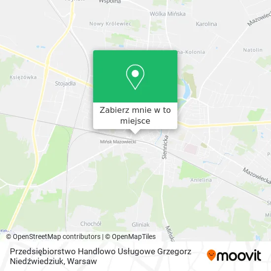 Mapa Przedsiębiorstwo Handlowo Usługowe Grzegorz Niedźwiedziuk