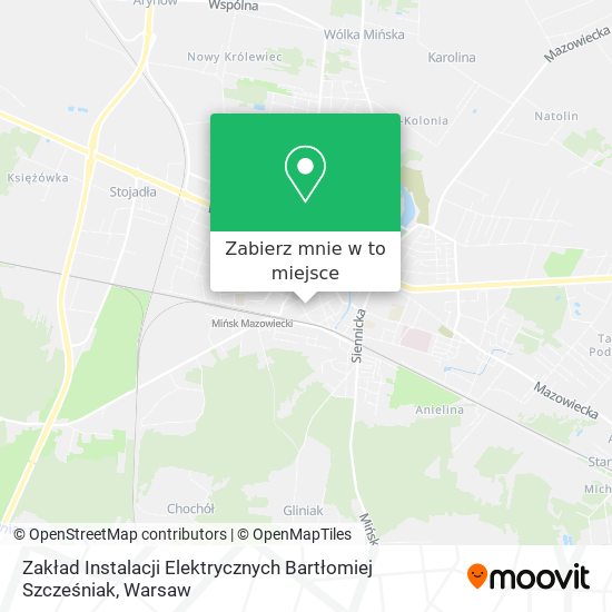 Mapa Zakład Instalacji Elektrycznych Bartłomiej Szcześniak