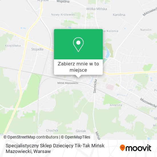 Mapa Specjalistyczny Sklep Dziecięcy Tik-Tak Mińsk Mazowiecki