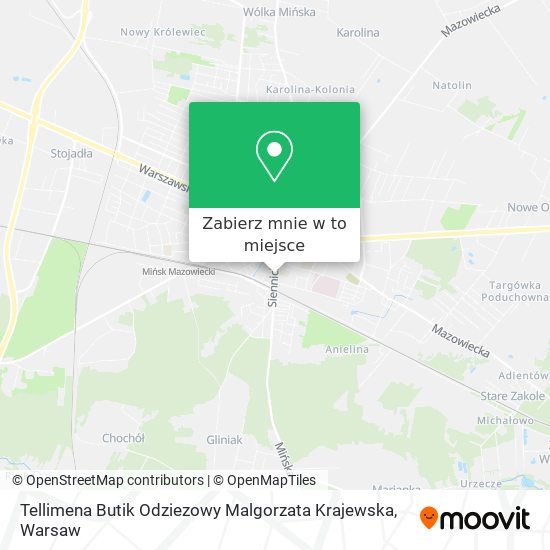 Mapa Tellimena Butik Odziezowy Malgorzata Krajewska