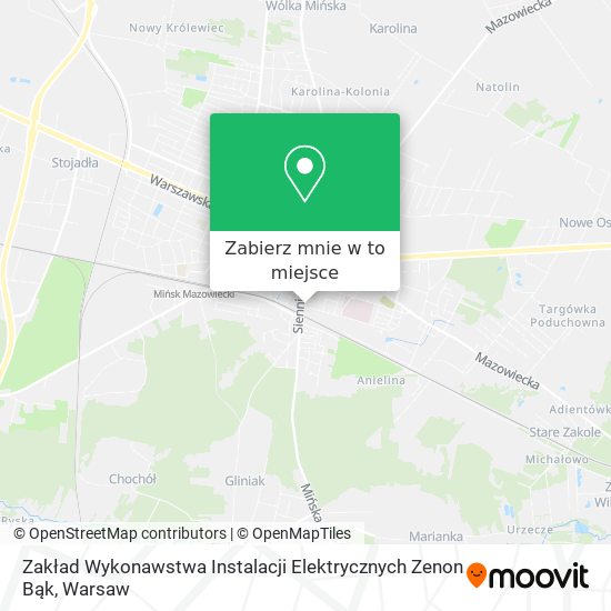 Mapa Zakład Wykonawstwa Instalacji Elektrycznych Zenon Bąk