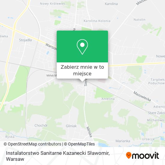 Mapa Instalatorstwo Sanitarne Kazanecki Sławomir