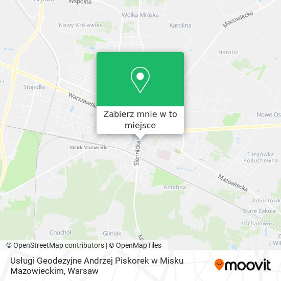 Mapa Usługi Geodezyjne Andrzej Piskorek w Misku Mazowieckim