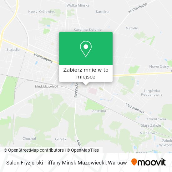 Mapa Salon Fryzjerski Tiffany Mińsk Mazowiecki