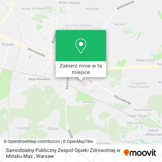 Mapa Samodzielny Publiczny Zespół Opieki Zdrowotnej w Mińsku Maz.