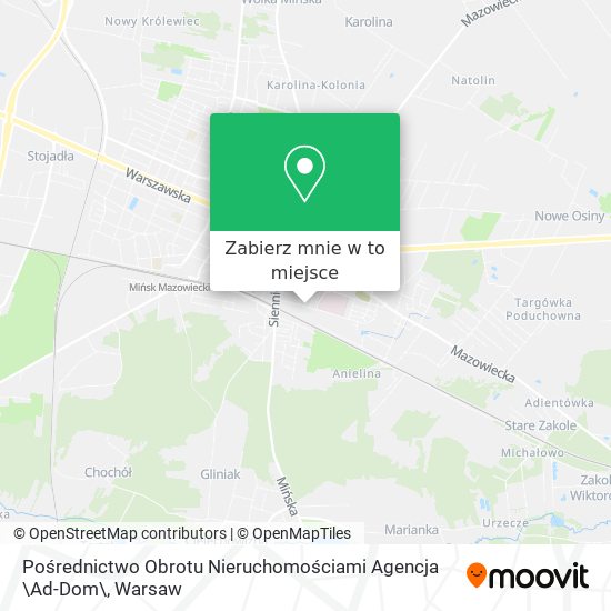 Mapa Pośrednictwo Obrotu Nieruchomościami Agencja \Ad-Dom\