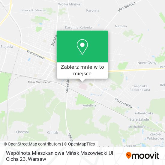 Mapa Wspólnota Mieszkaniowa Mińsk Mazowiecki Ul Cicha 23