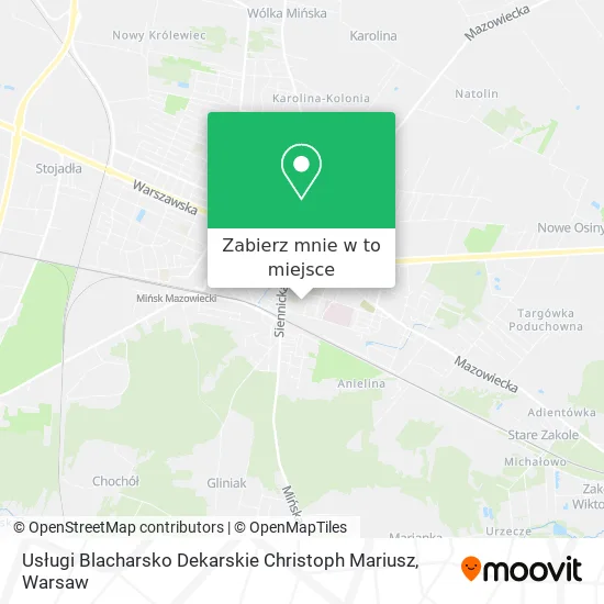 Mapa Usługi Blacharsko Dekarskie Christoph Mariusz