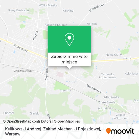 Mapa Kulikowski Andrzej. Zakład Mechaniki Pojazdowej