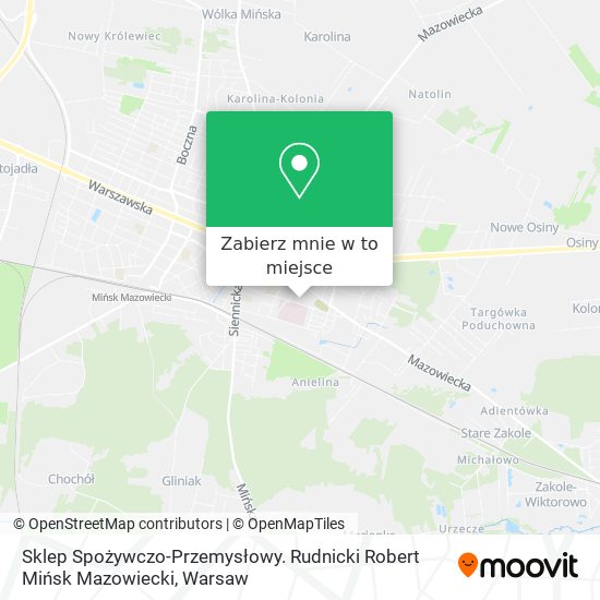 Mapa Sklep Spożywczo-Przemysłowy. Rudnicki Robert Mińsk Mazowiecki