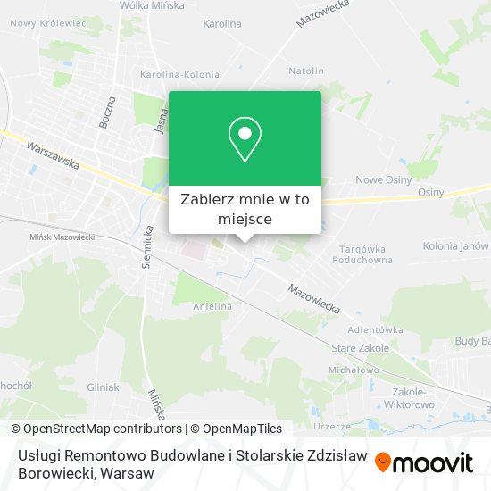 Mapa Usługi Remontowo Budowlane i Stolarskie Zdzisław Borowiecki