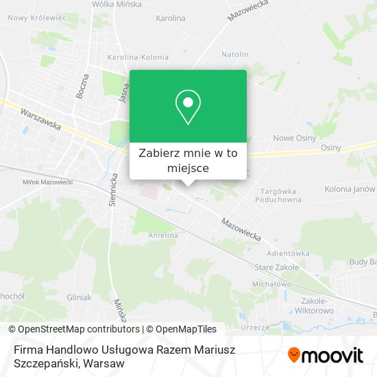 Mapa Firma Handlowo Usługowa Razem Mariusz Szczepański