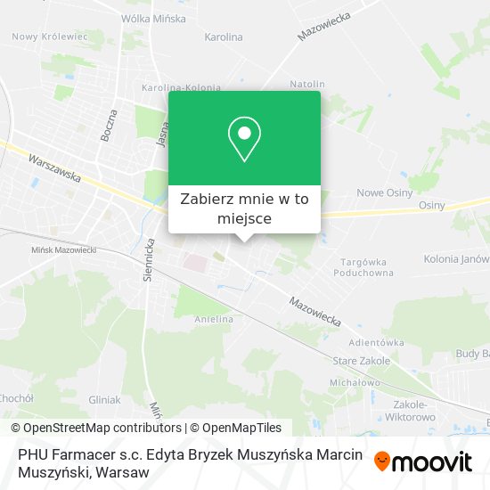 Mapa PHU Farmacer s.c. Edyta Bryzek Muszyńska Marcin Muszyński