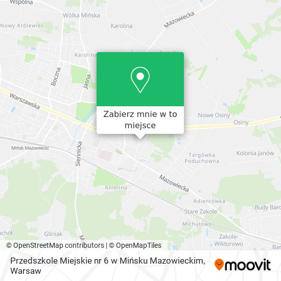 Mapa Przedszkole Miejskie nr 6 w Mińsku Mazowieckim