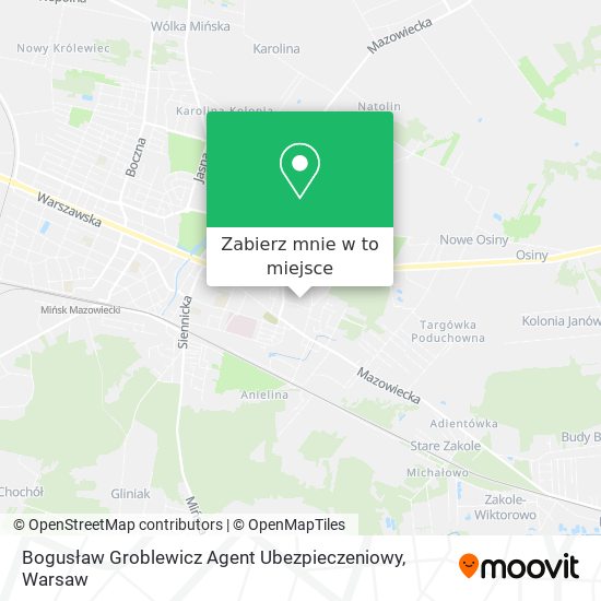 Mapa Bogusław Groblewicz Agent Ubezpieczeniowy