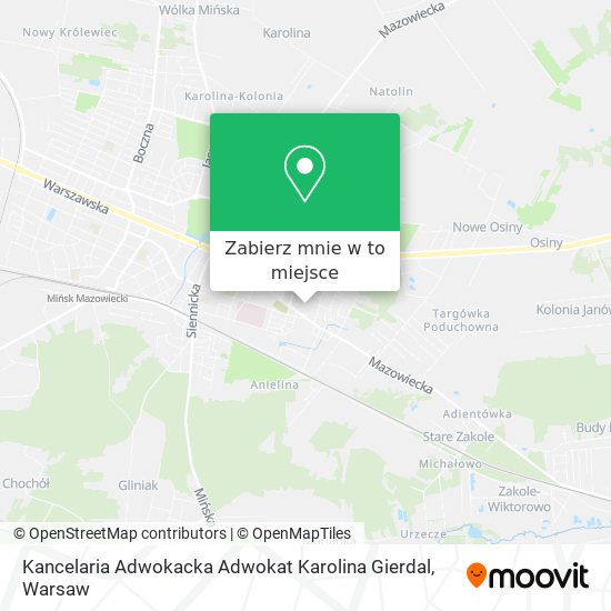 Mapa Kancelaria Adwokacka Adwokat Karolina Gierdal