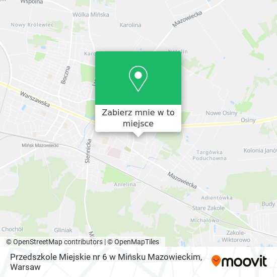 Mapa Przedszkole Miejskie nr 6 w Mińsku Mazowieckim