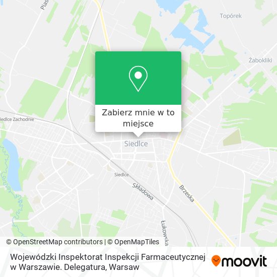 Mapa Wojewódzki Inspektorat Inspekcji Farmaceutycznej w Warszawie. Delegatura