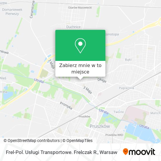 Mapa Frel-Pol. Usługi Transportowe. Frelczak R.