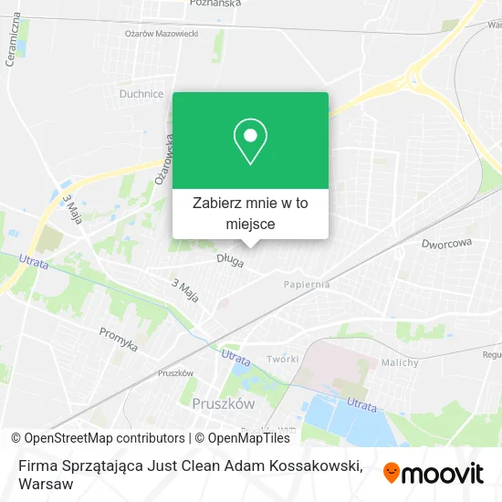 Mapa Firma Sprzątająca Just Clean Adam Kossakowski
