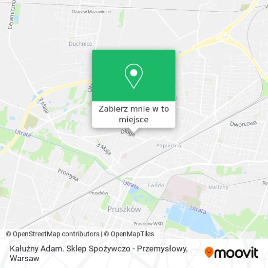 Mapa Kałużny Adam. Sklep Spożywczo - Przemysłowy