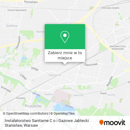 Mapa Instalatorstwo Sanitarne C o i Gazowe Jabłecki Stanisław