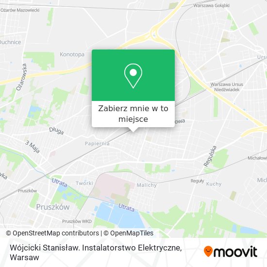 Mapa Wójcicki Stanisław. Instalatorstwo Elektryczne