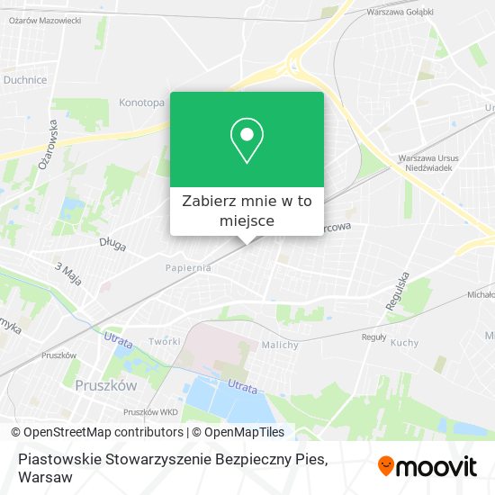 Mapa Piastowskie Stowarzyszenie Bezpieczny Pies