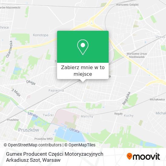 Mapa Gumex Producent Części Motoryzacyjnych Arkadiusz Szot