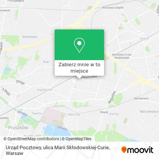 Mapa Urząd Pocztowy, ulica Marii Skłodowskiej-Curie