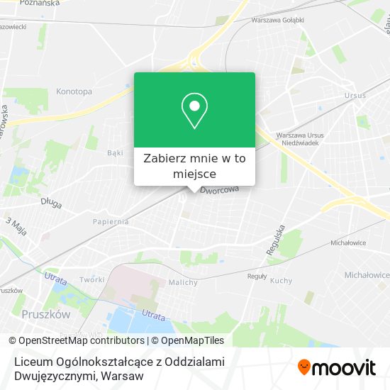 Mapa Liceum Ogólnokształcące z Oddzialami Dwujęzycznymi