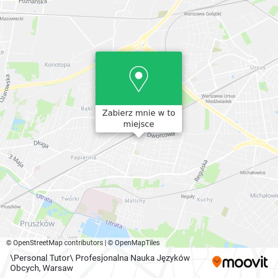 Mapa \Personal Tutor\ Profesjonalna Nauka Języków Obcych