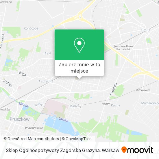 Mapa Sklep Ogólnospożywczy Zagórska Grażyna